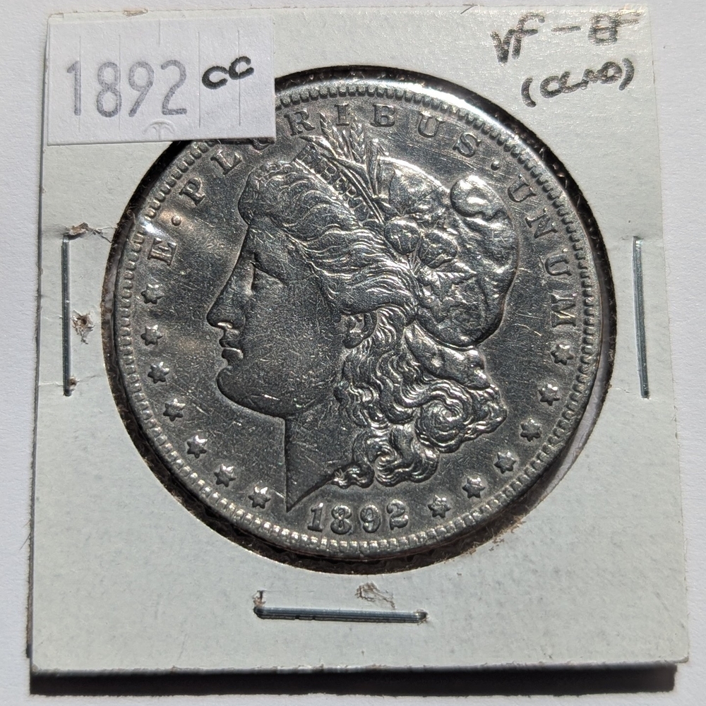 1892 CC Morgan Silver Dollar VF35 Details